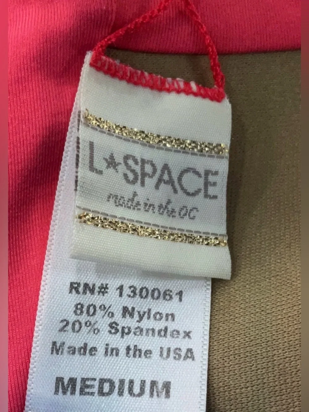 l*space Coral Twist Bandeau Bikini Top M